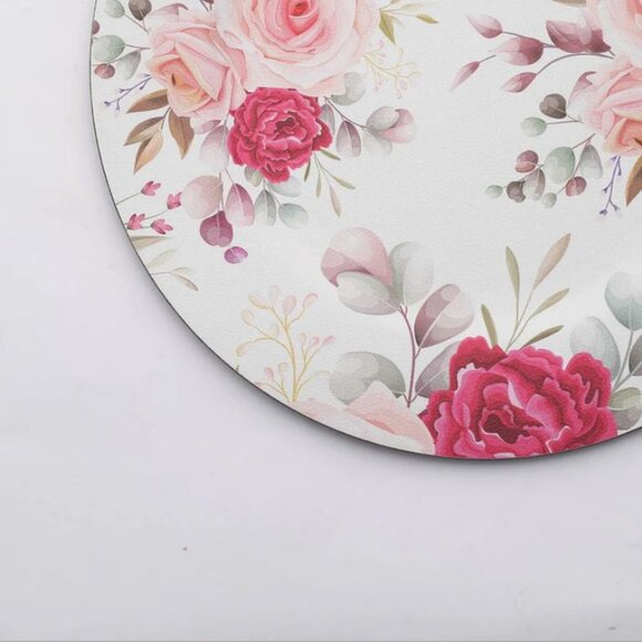 CHARGER PLATE - 6 pack:  13" Rose Flower Design Plastic Charger Plates - Picture 14 of 15